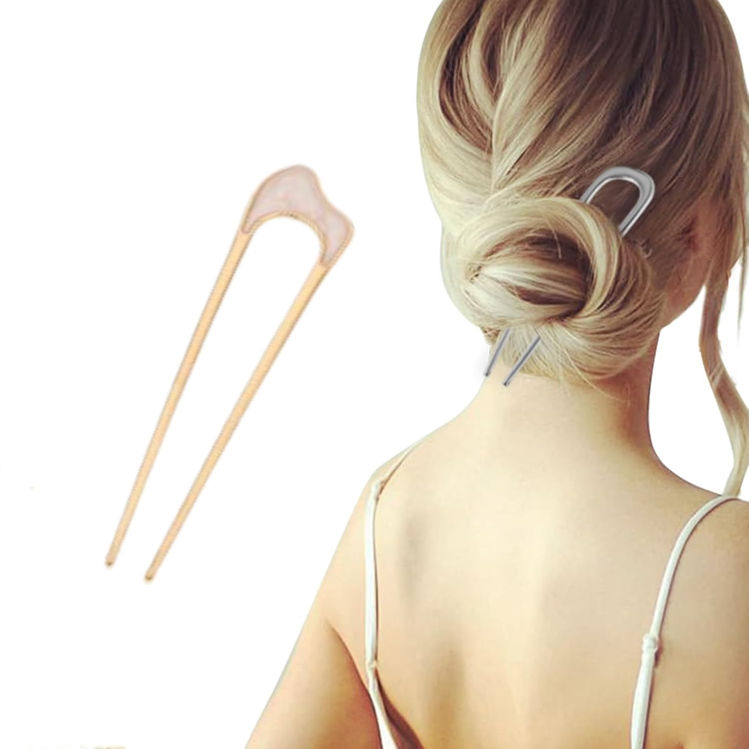 French Hair Pin Hair Pins for Women,2024 NEW French Twist Hair Pin Hair Pins,U Shaped Hair Pins Metal Vintage Hair Sticks French Hair Pin Hairstyle