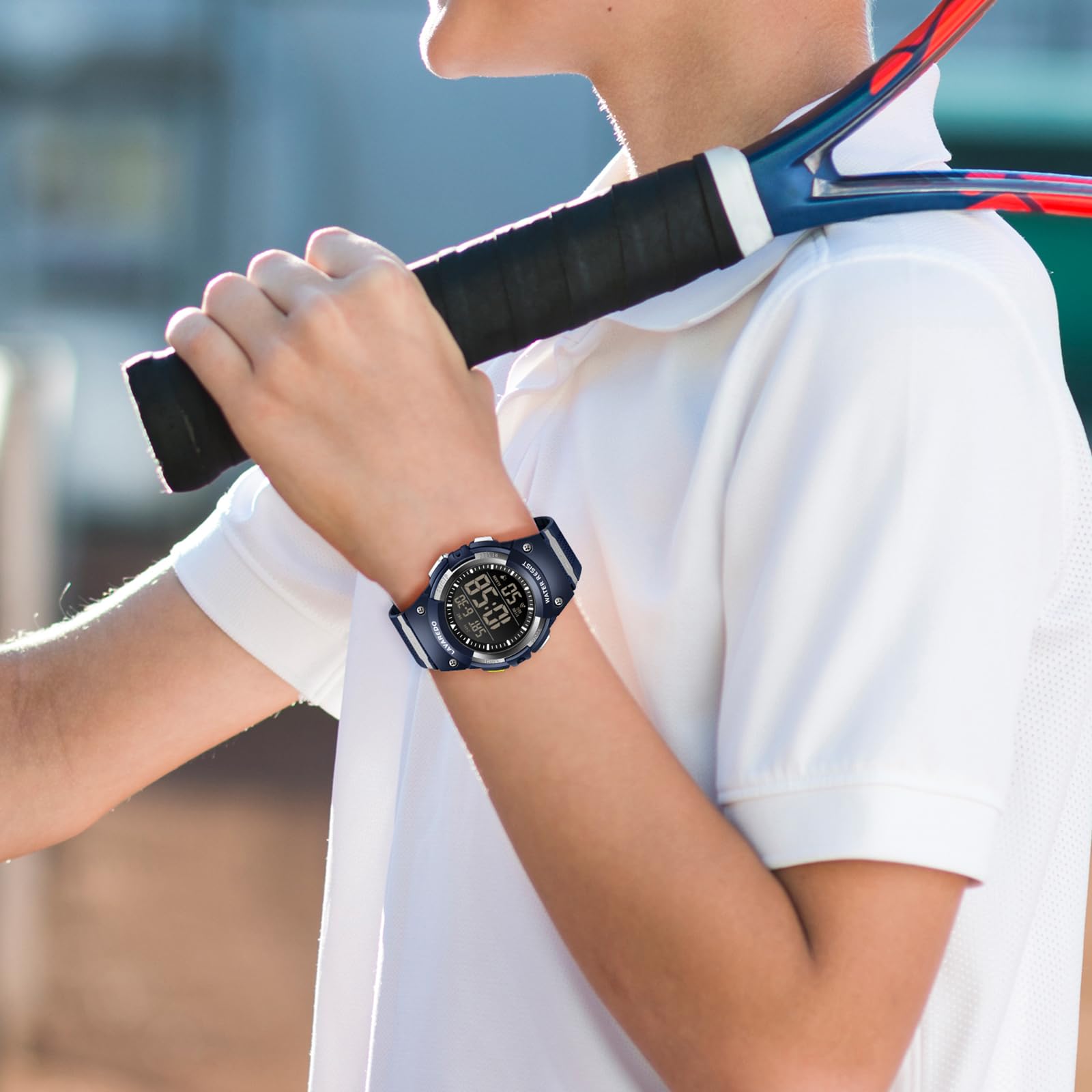 Timever Reloj Digital niños con Correa de Silicona, Resistente al Agua a 5 ATM, Reloj Deportivo con Alarma, cronómetro, Fecha, luz, Hora Dual, Cuenta Regresiva