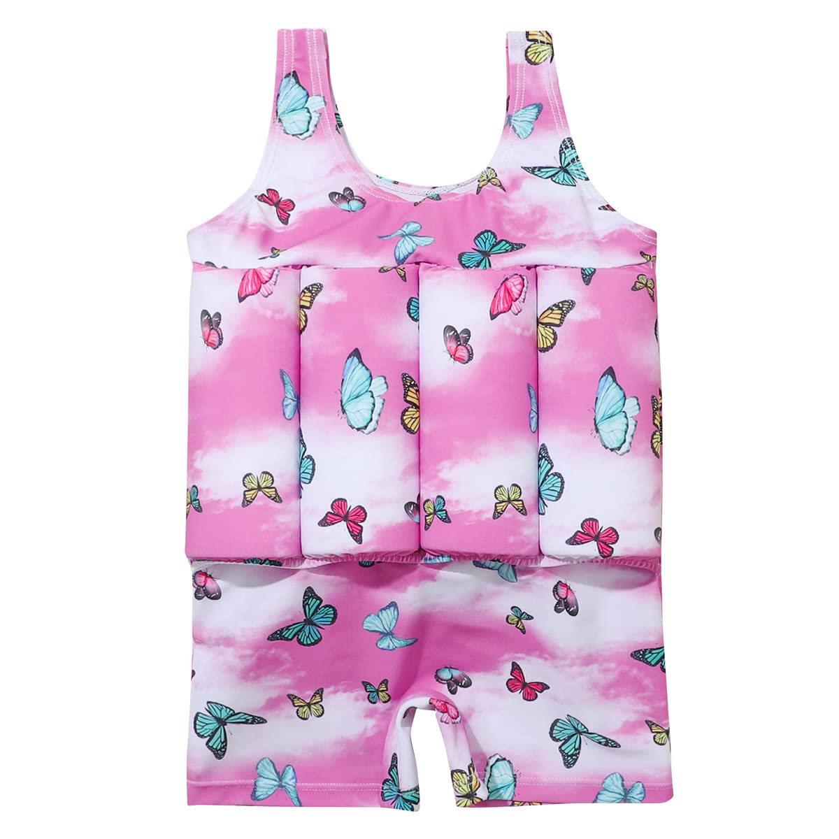 IDOPIP Kids Boys Girls Floatation Swimsuit with Adjustable Buoyancy Baby Float Suit Swim Vest One Piece Swimwear Bathing Suit