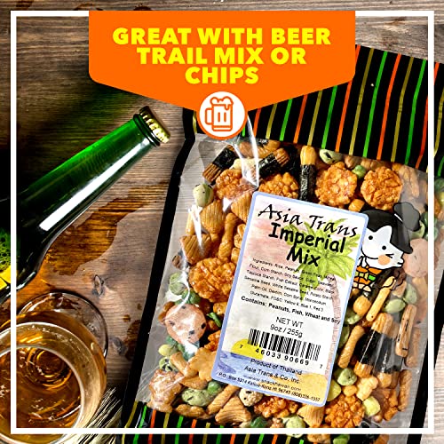 Traditional Imperial Mix Arare Rice Crackers - Mochi Crunch Asian Snack Mix - Assorted Shapes and Flavors - Sweet, Salty, and Umami Taste - Crunchy On-The-Go Snack For Any Occasion - 9 Ounce
