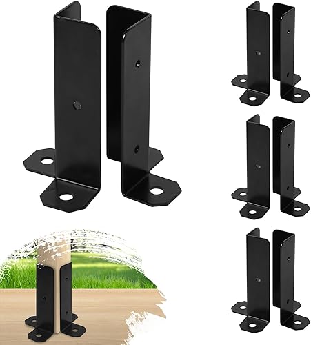 8 soportes de base de poste ajustables para postes de 1.5 x 1.5, 2 x 2, 2 x 4, 4 x 4, soportes de base de anclaje para postes de cubierta de madera,