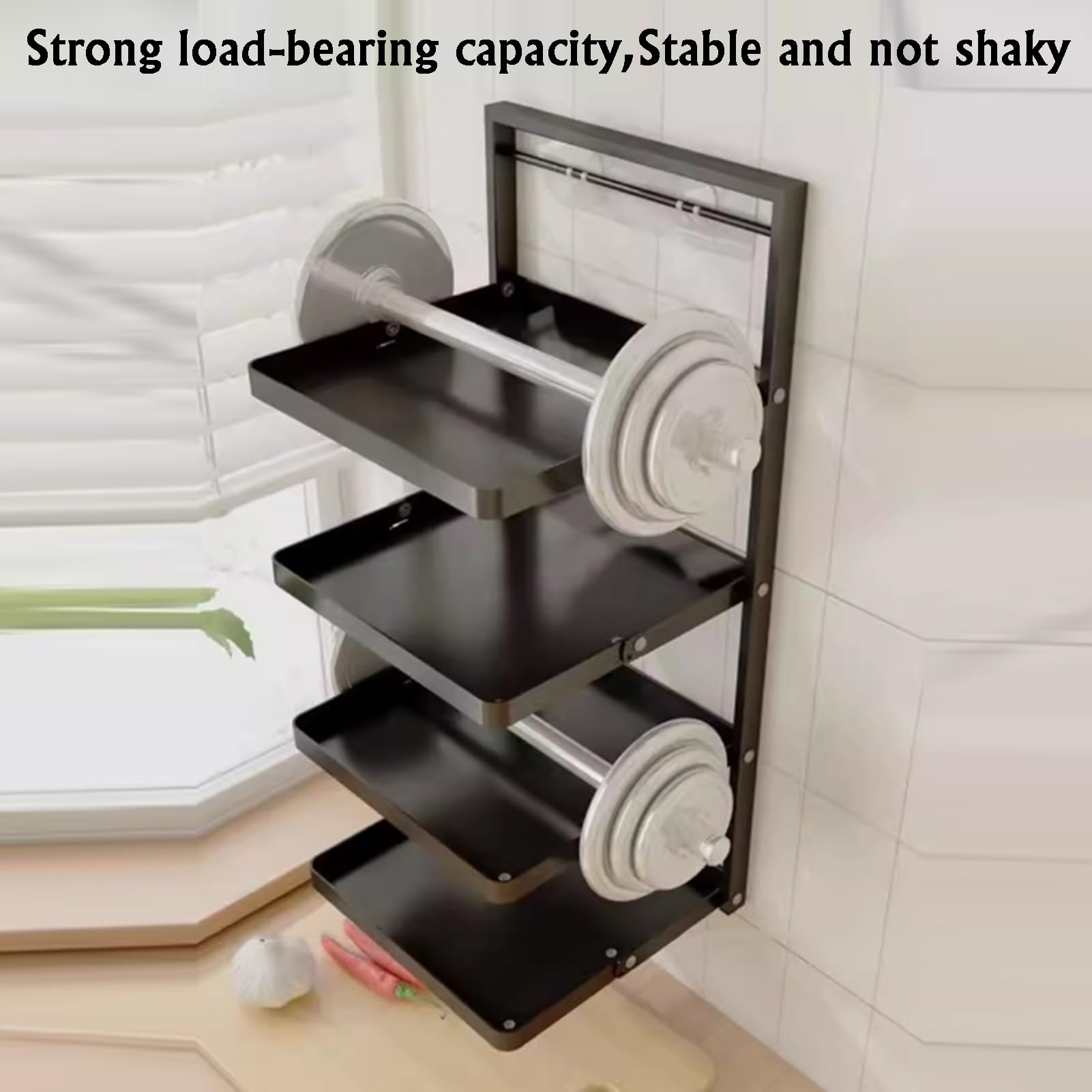 Estante De Pared For Platos De Cocina De 3 A 5 Niveles, Estante De Almacenamiento De Alimentos De Varios Niveles, Estante Plegable For Almacenar Alimentos(White,3tier)