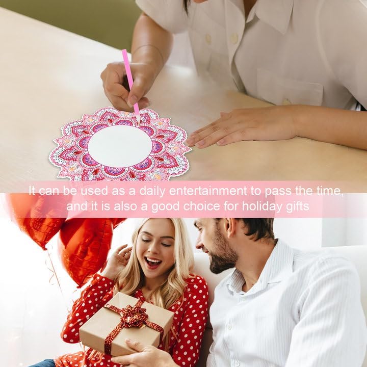 Miniatura 7 de Espejo de pintura de diamante para adultos, kit de pintura de diamantes de cristal con forma especial, espejo de maquillaje, Navidad, Halloween,