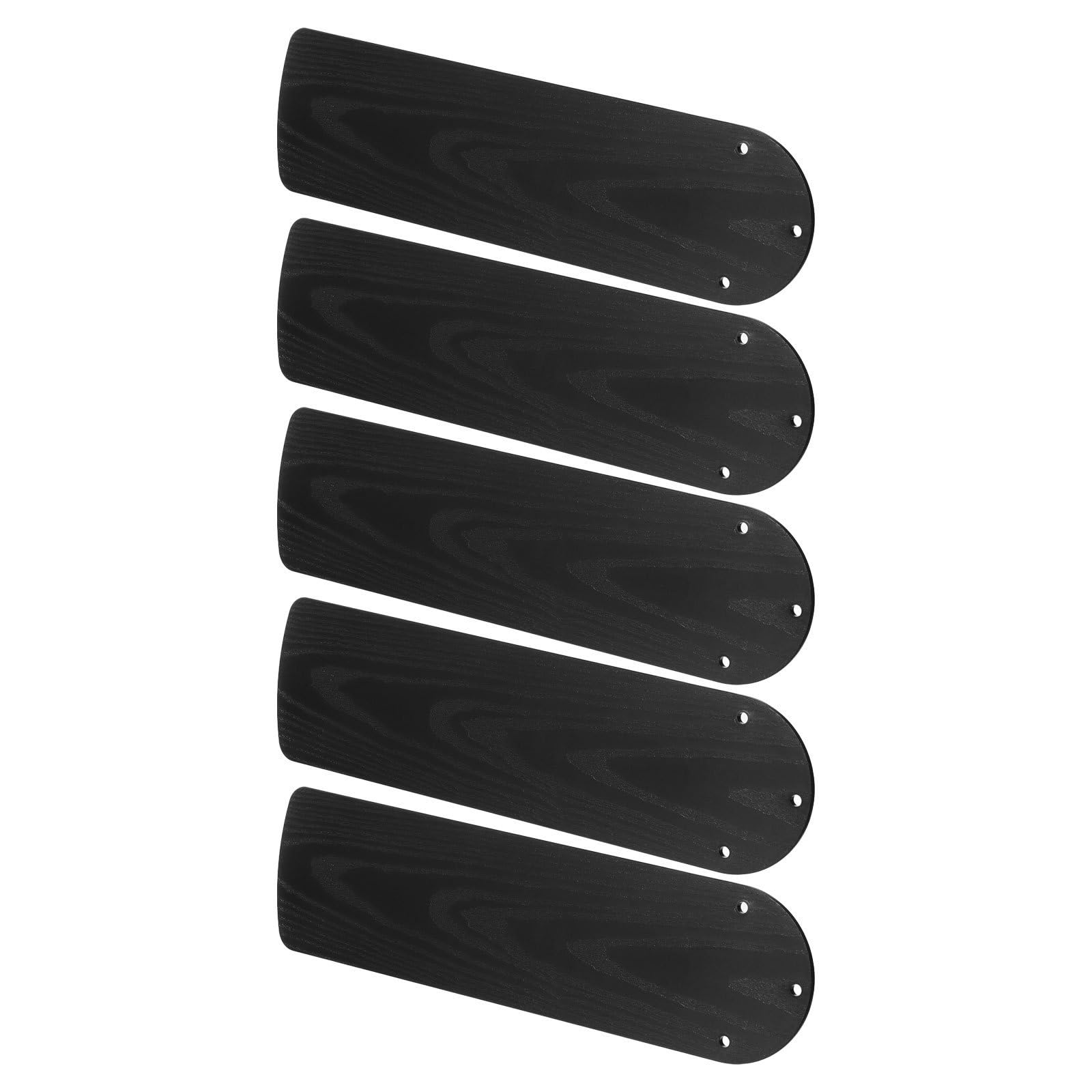 5 Piezas Aspas Instalación DIY en Plástico de Ventilador de Techo de Repuesto Negro, Resistentes Intemperie para Decoracion Verano en Dormitorio y Sala
