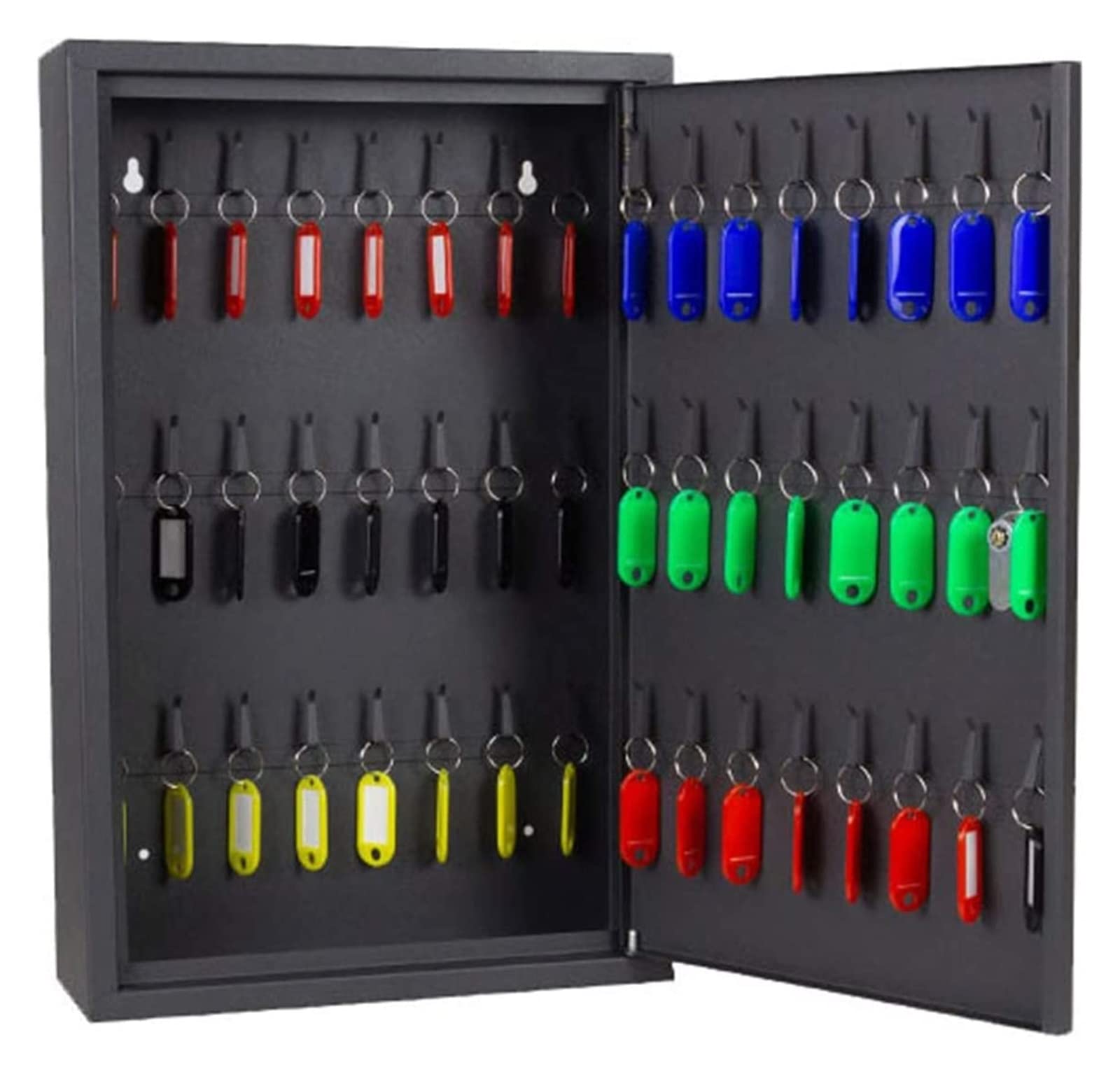 Armoire à clés murale pour clés - Boîte de rangement murale à combinaison en métal pour 48 clés - Boîte de rangement sûre pour 48 clés - Noir