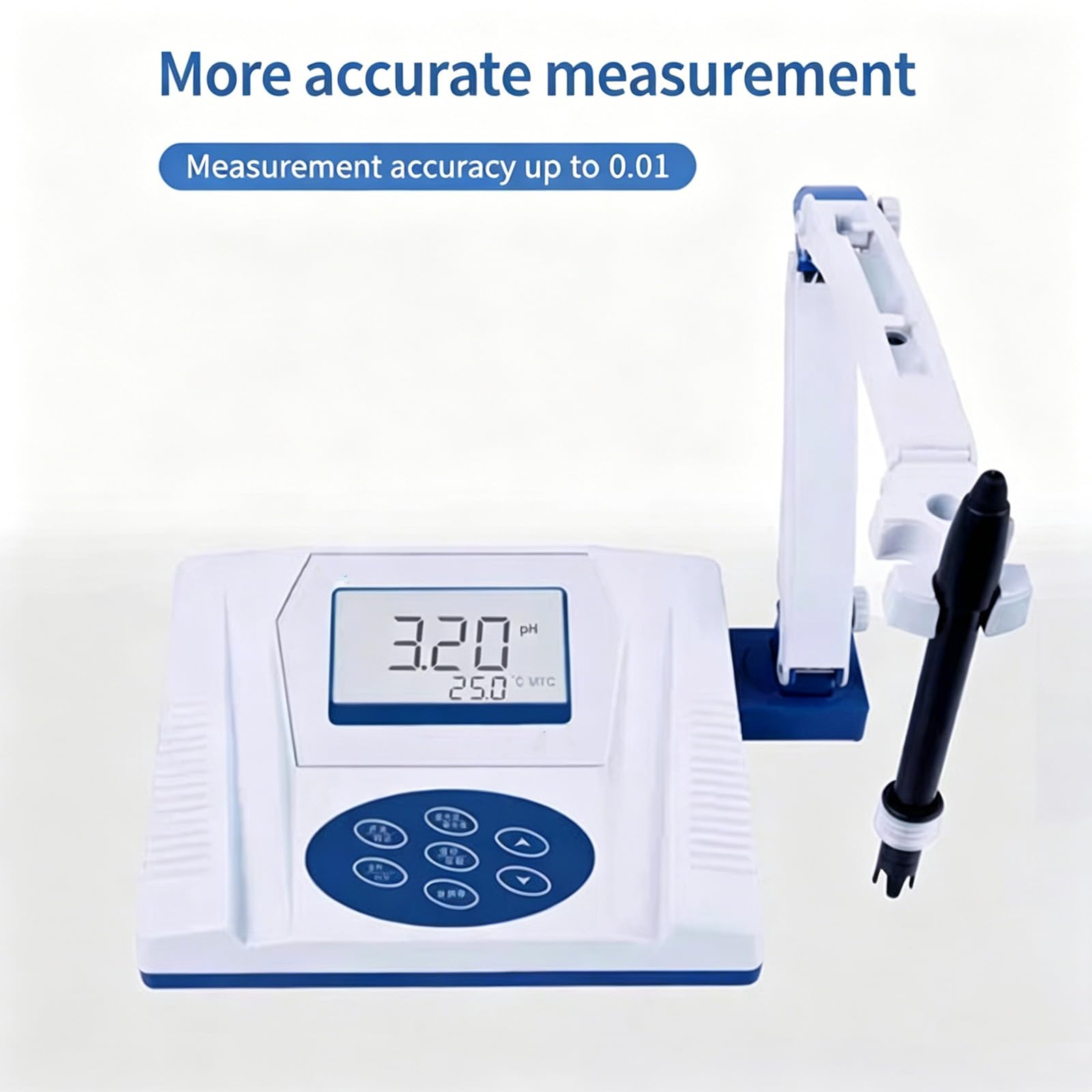Medidor de pH, medidor de acidez de calibración automática con pantalla LCD, doble propósito PH/MV, medición de alta precisión para acuario, laboratorio e hidropónico
