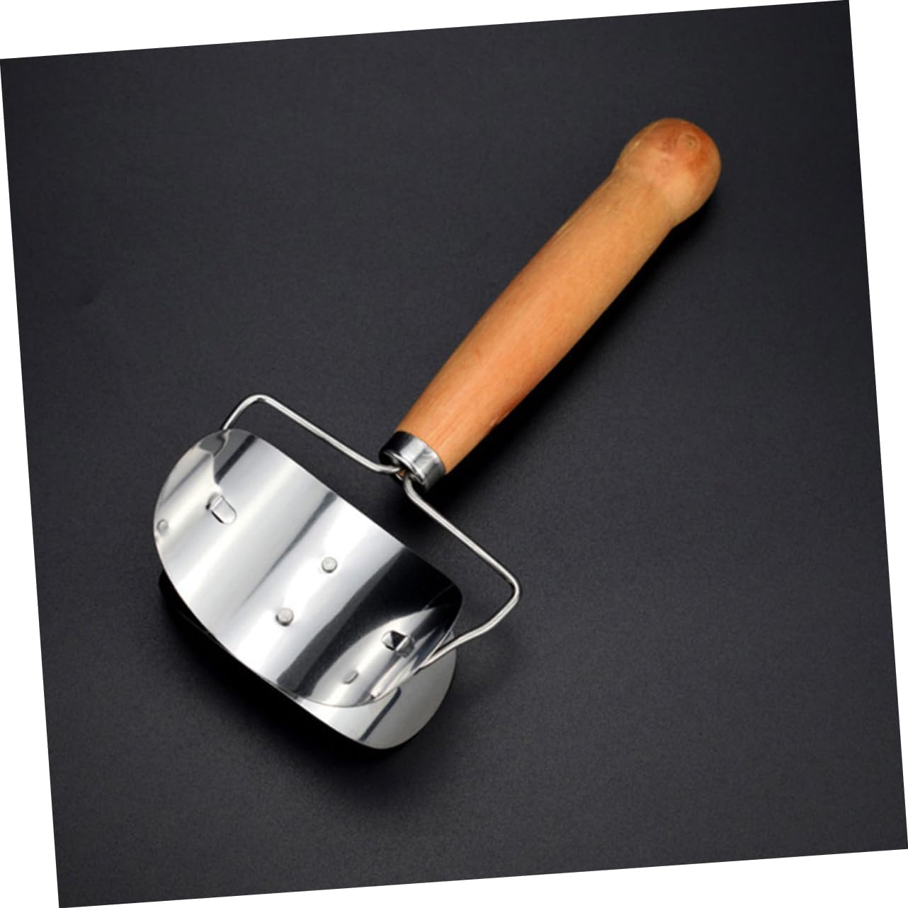 Garneck 9pcs Dough Docker Roller Dumpling Wrapper Cutter Wood Handle Home Dumplings Cutter Mould Kitchen Supply Easy Operation
