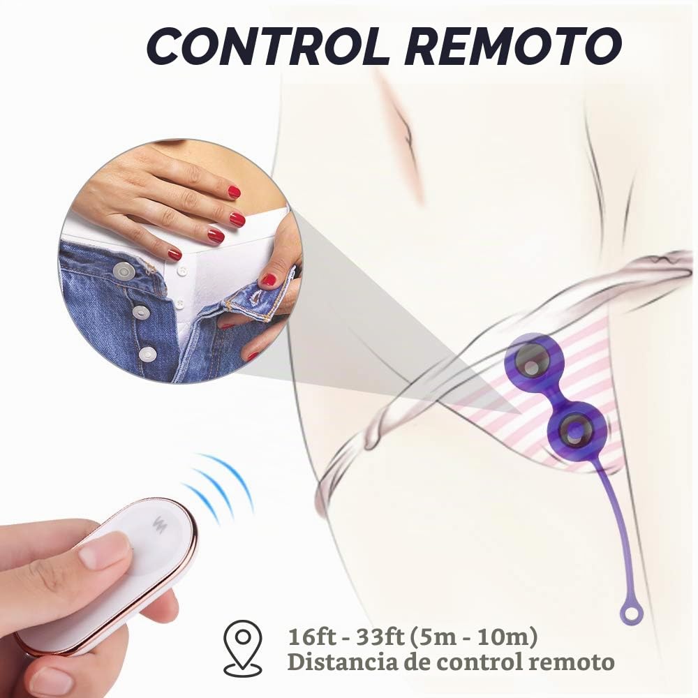 Masajeador Bolas de China con Control Remoto, Bolas de Masaje, Bola Pélvicas, Fortalece los Músculos Pélvicos y Previene la Incontinencia Urinaria,Entrenamiento Completo del Suelo Pélvico para Mujeres