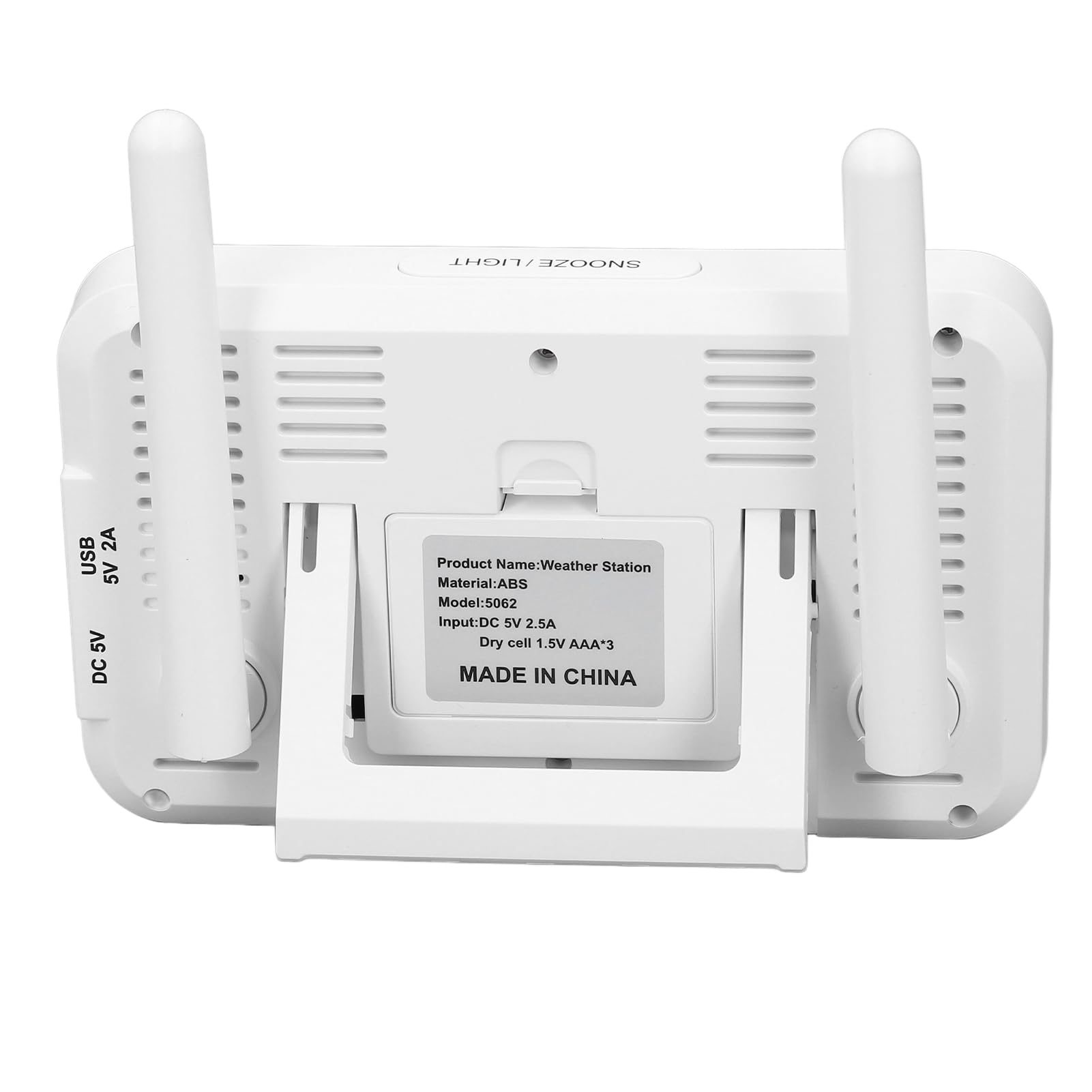 Temperatura y Humedad Interior y Exterior Fáciles de Leer, Alertas Personalizables, Hora, Fecha, Alarma, Repetición de Alarma, Fase Lunar, Presión Barométrica, índice de (Enchufe