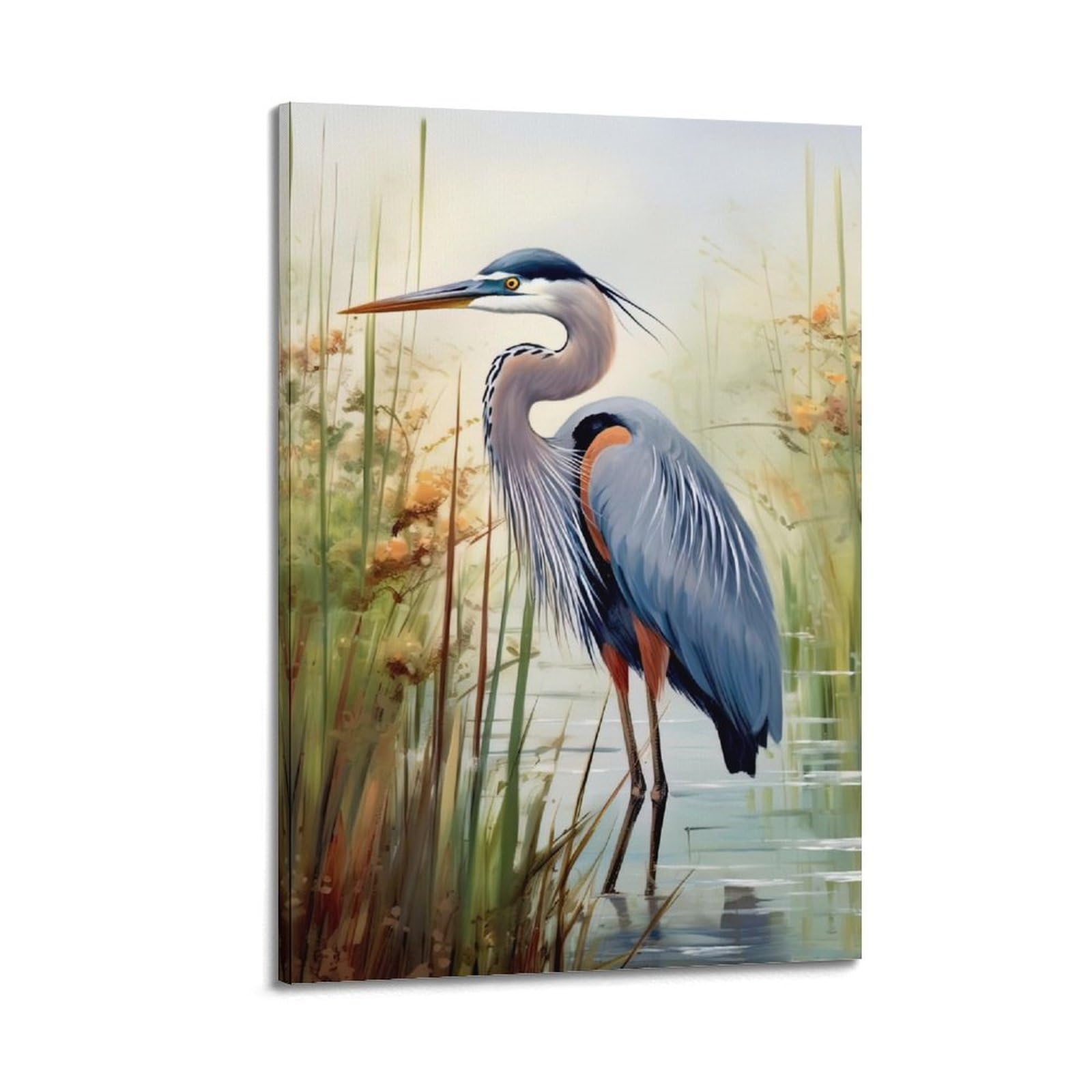 ZSZWHJ Animal Artwork Poster Egrets by The River Poster Decorative Painting Canvas Wall Posters And Art Picture Print Modern Family Bedroom Decor Posters 16x24inch(40x60cm)