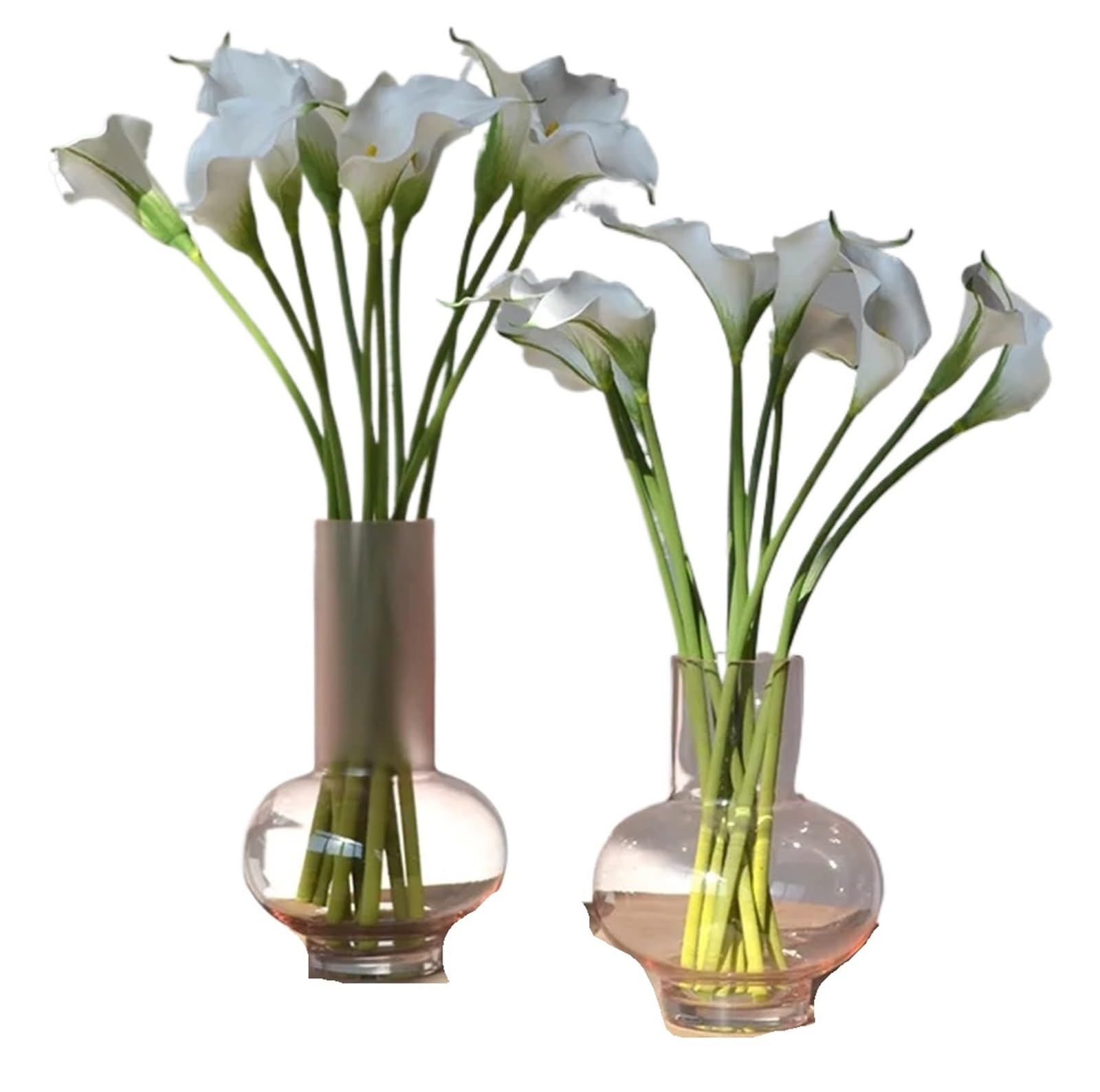 ZONSHJDKR Artificial Flower 10pcs Calla Lily Flowers Wedding Decor Bridal Bouquet Fake Realistic Callas Home Decoration Accessories for Floral Arrangement Party(White)