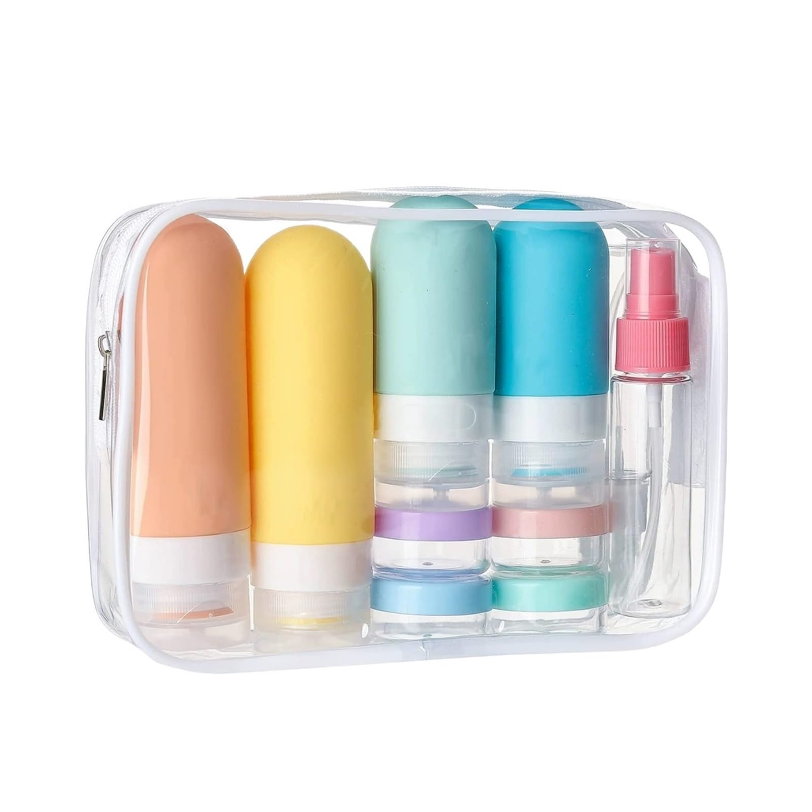 SKPVPOKOYL Silicone Dispenser Bottle Set Lotion Spray Squeeze Empty(Yellow)