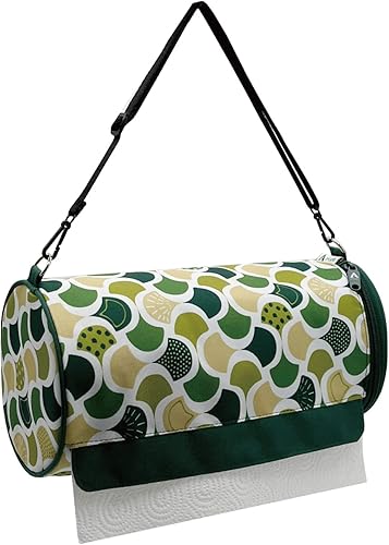 Olve Soporte para toallas de papel de cocina, cubierta dispensadora de toallas de papel colgante para cocina, camping al aire libre (verde)