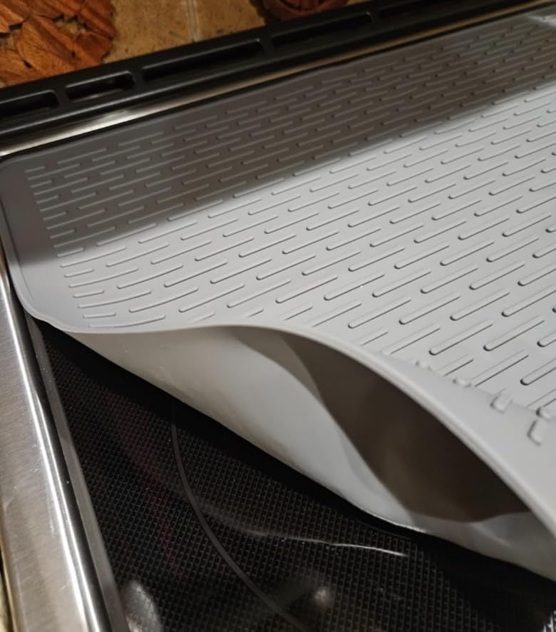 Stove Top Cover for Electric Stove - Silicone Stove Mat for Glass Top, Glass Cooktop Protector, XL Dish Drying Mats For Kitchen,Oven Covers for Electric Stove (Gray,30 x 21)