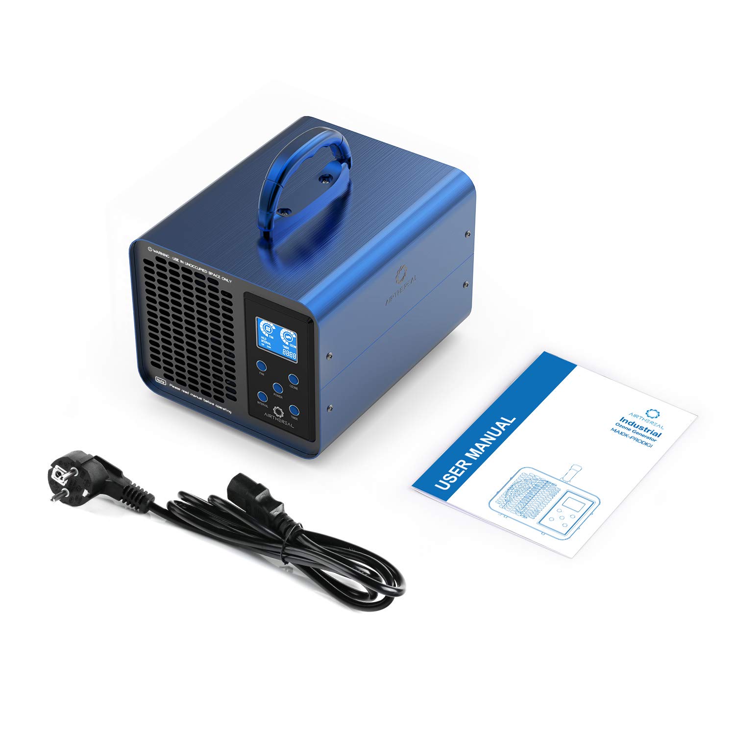Airthereal MA10K-PRODIGI - Macchina per ozono, generatore di ozono ad alte prestazioni per la rimozione degli odori - ionizzatore d'aria O3 per grandi ambienti, auto e fumo, potenza regolabile e timer