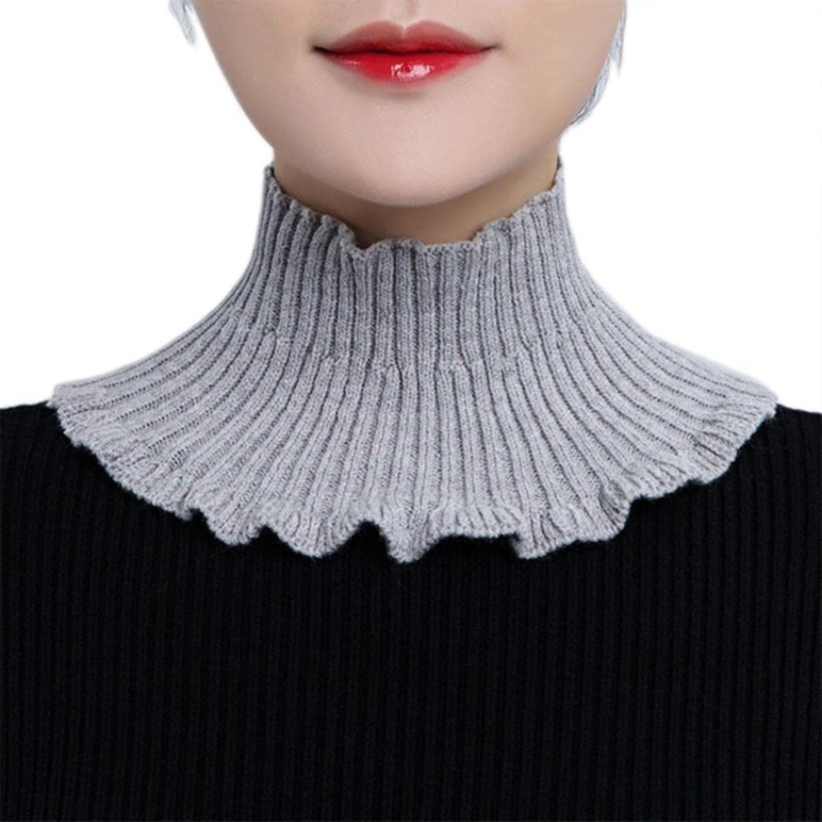 Colletto in maglione da donna per ragazza Collo alto in lana lavorata a  maglia staccabile Collo finto finto Scaldacollo invernale mezzo top.-GY :  Amazon.it: Moda