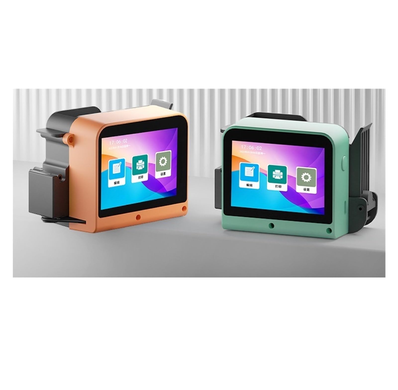 Mini Impresora de inyección de Tinta portátil for Imprimir la Fecha de producción y el código QR del número de Lote en una Bolsa de Embalaje de Pan En cartón, Madera(Green)