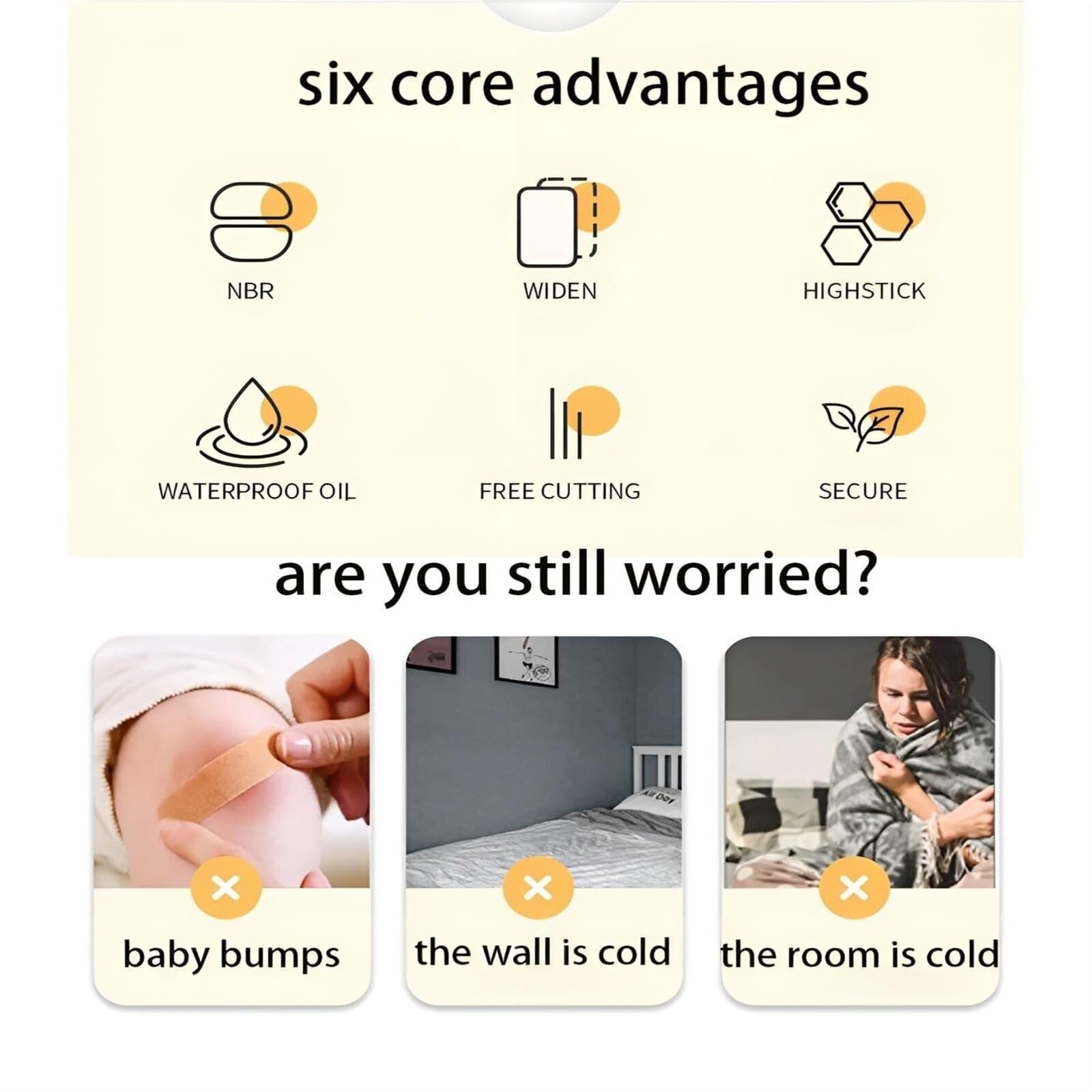 Schaumstoff-Tischkantenschutz für Babysicherheit, selbstklebende Möbelkantenschutz in Weiß, extra breites Sicherheitsband für Garagenwände, Bett, Kleiderschrank und Schränke, Einfassung, 1 m, Weiß