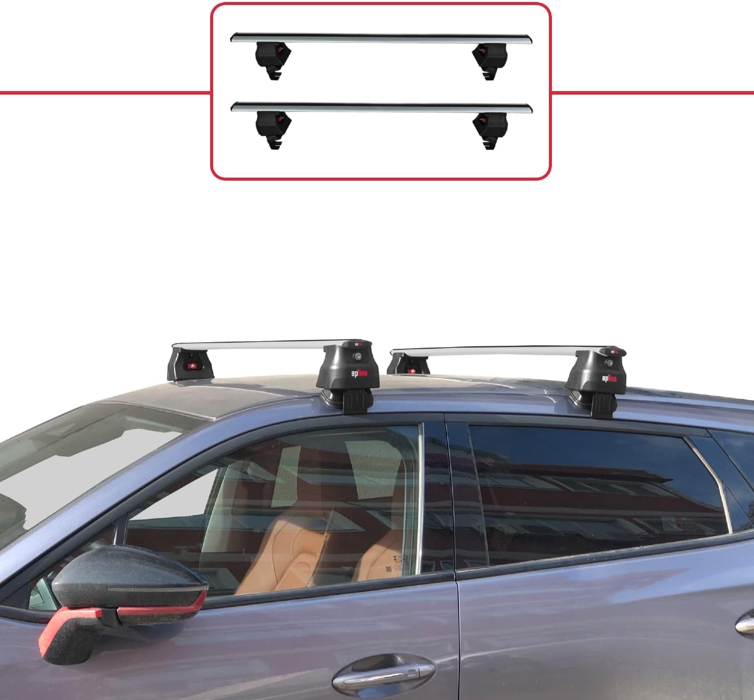 Compatible with Chery Omoda 5 2023-2026 ACE-4 Car Roof Rack Cross Bar Grey Aluminium 2 Bars