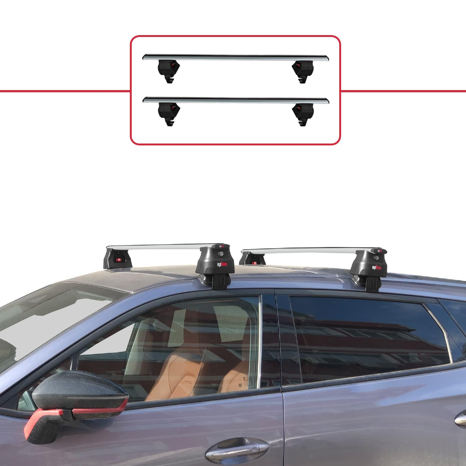 Compatibile con Audi A4 (B8) Avant 2008-2015 Modello ACE-2 Barre Tetto Portapacchi Auto Barre Portatutto Grigio Alluminio 2 Barre