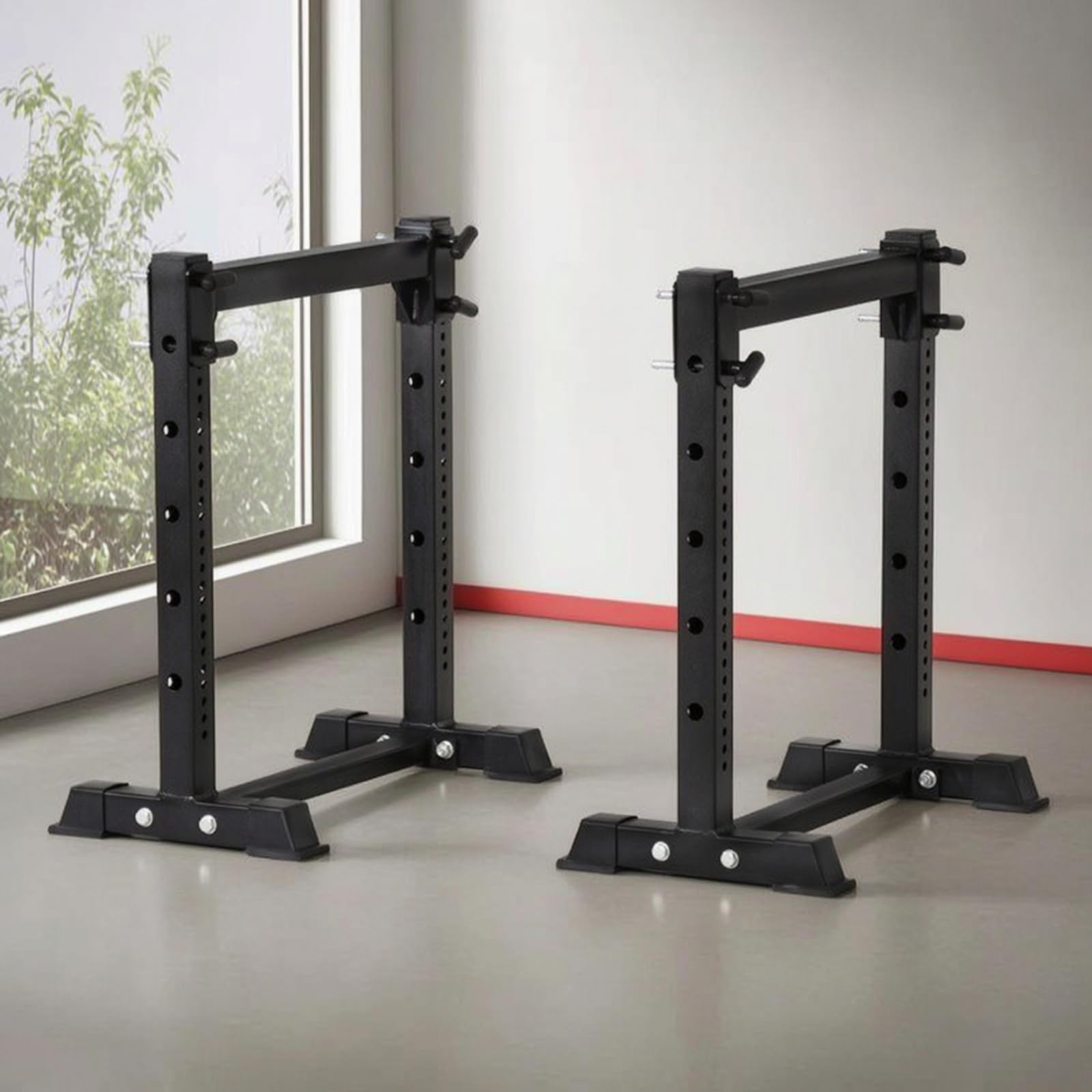 Gewichtheber-sicherheitsstange Bankdrückständer Trainingsstütze Langhantelablage aus Metall mit Solide Verarbeiteter Basis Und Verschiedenen Einstellmöglichkeiten für Training Fitnesscenter