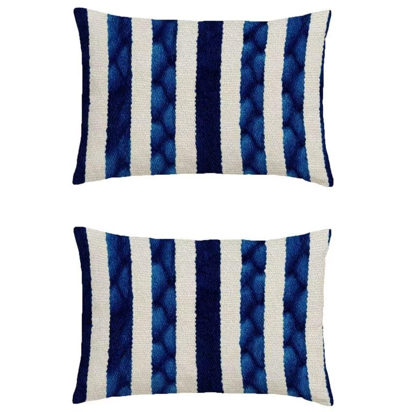 Housse de coussin en lin imperméable 80x100cm au design raffiné pour canapé de jardin