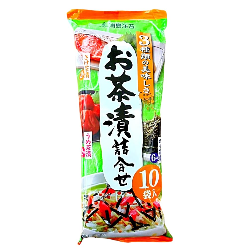 Amazon.co.jp: 浦島海苔 お茶漬詰合せ 3種類 10袋入り のり・さけ