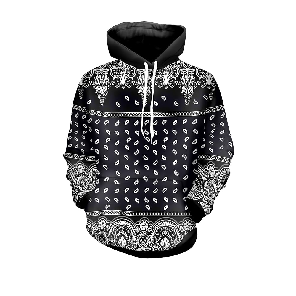 Amazon.com: TOJOO Black Bandana Hoodie for Men Women Anime
