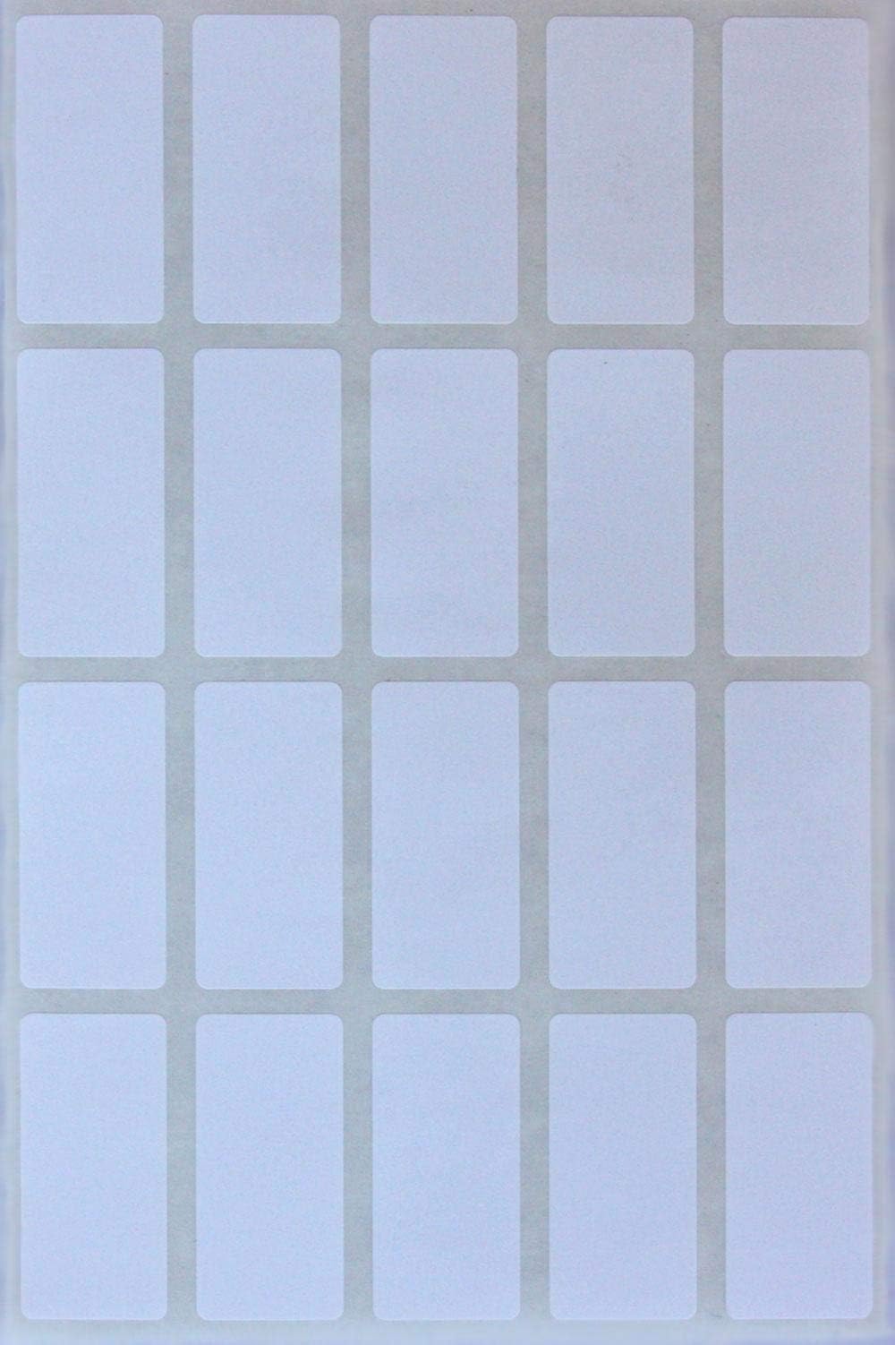 White Rectangular Color Sticker 1.57 inch x 0.75 inch - Color Code Labels Rectangle (40mm x 19mm) - 300 Pack by Royal Green
