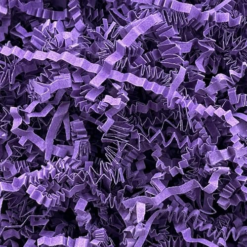 Corlcol 200g(7oz) Crinkle Paper Shredded Filler for Gift Baskets Gift Box Paper Shreds Decoration for Birthday Weddings Halloween Christmas (Dark Purple)