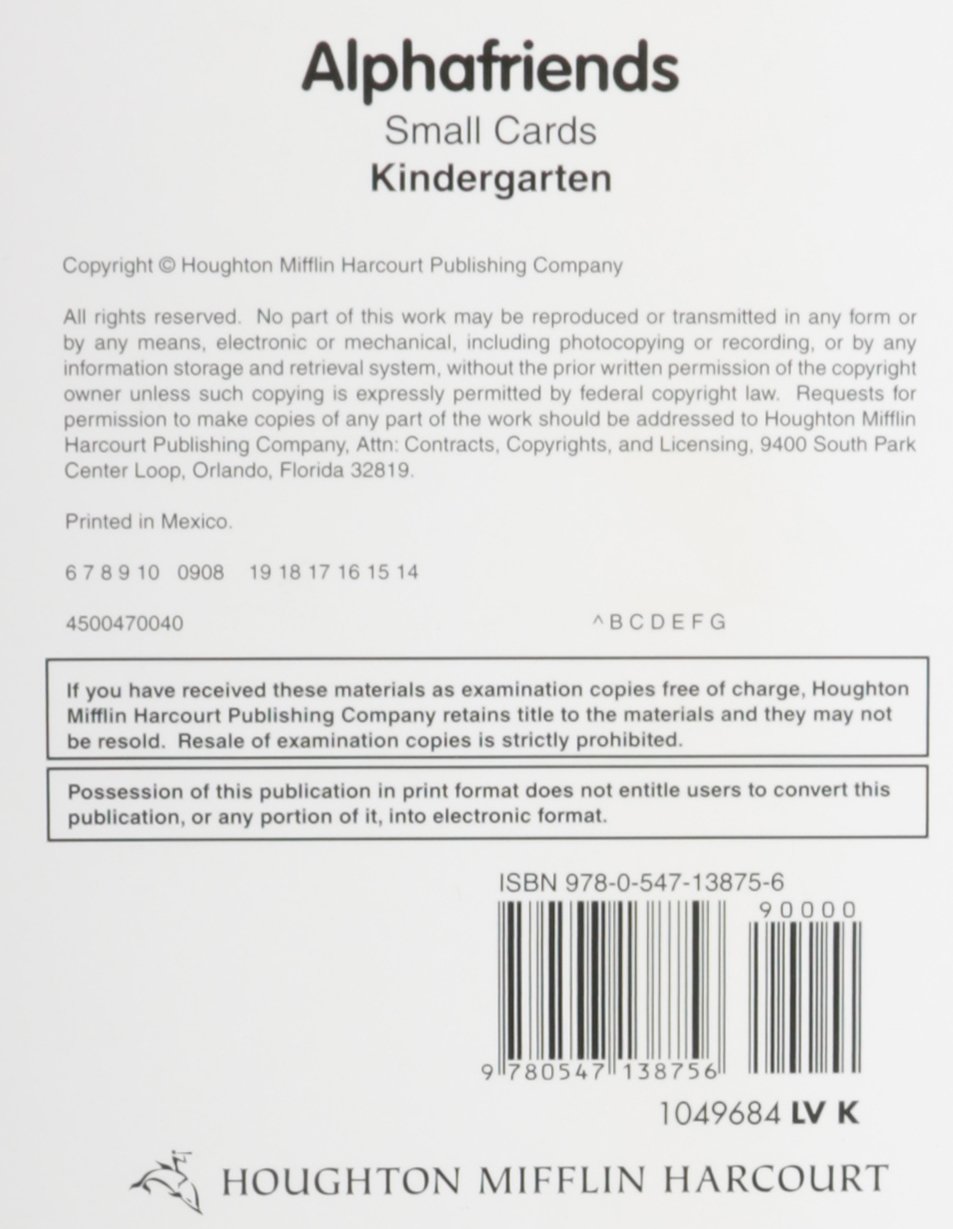 Alphafriends Cards Small, Level K (Journeys)