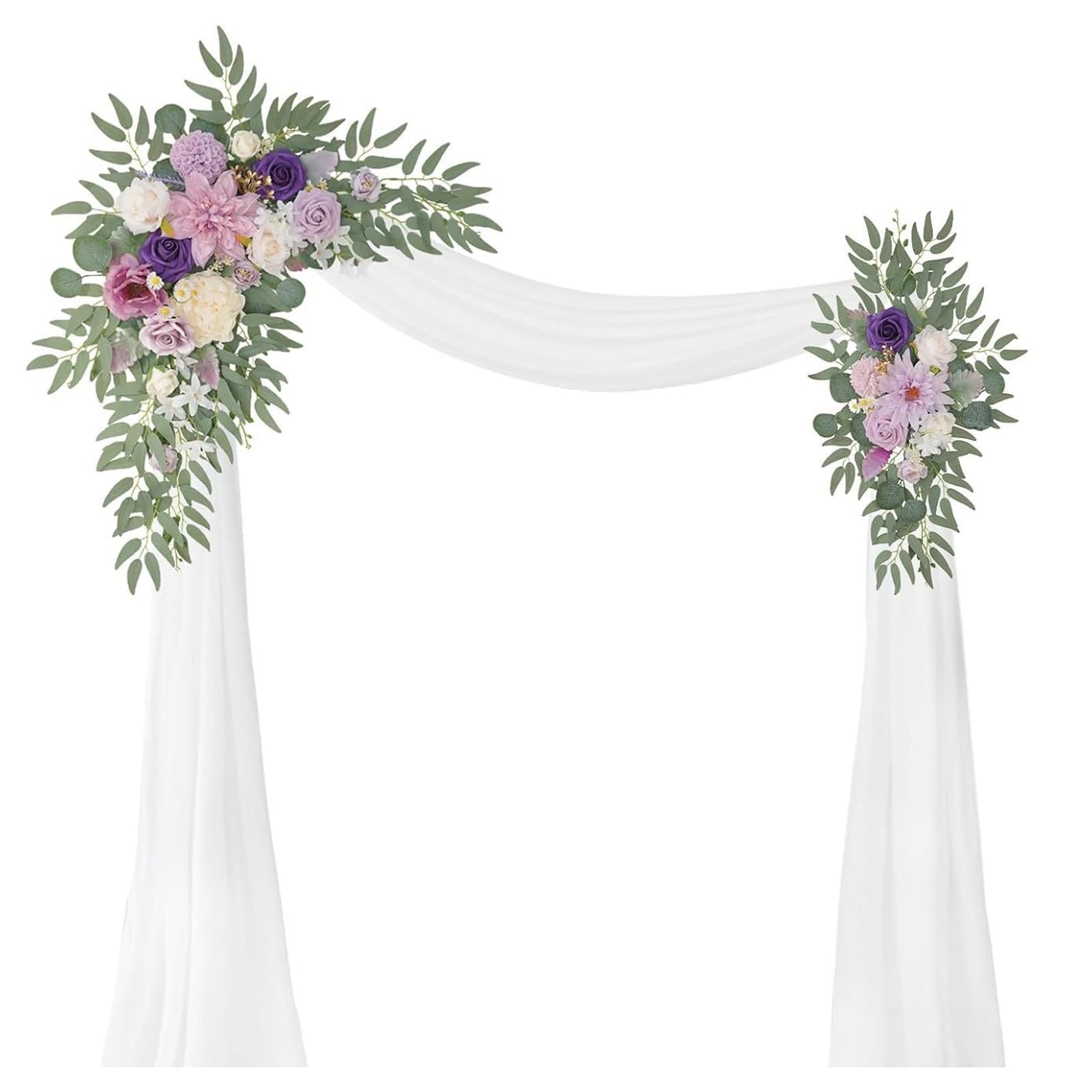 Msioytog Artificial Rose Arrangements Veil for Wedding Welcome Board or Ceremony Archway Ornament Artificial Rose Archway Decoration