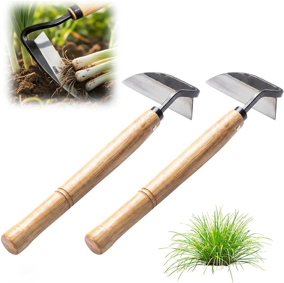 2026 New Hand Hoe Japanese Garden Tool, Hand Hoe/Sickle Weed Puller Tool, Sharp Composite Steel Hand Weeder, Wood Handle (1)