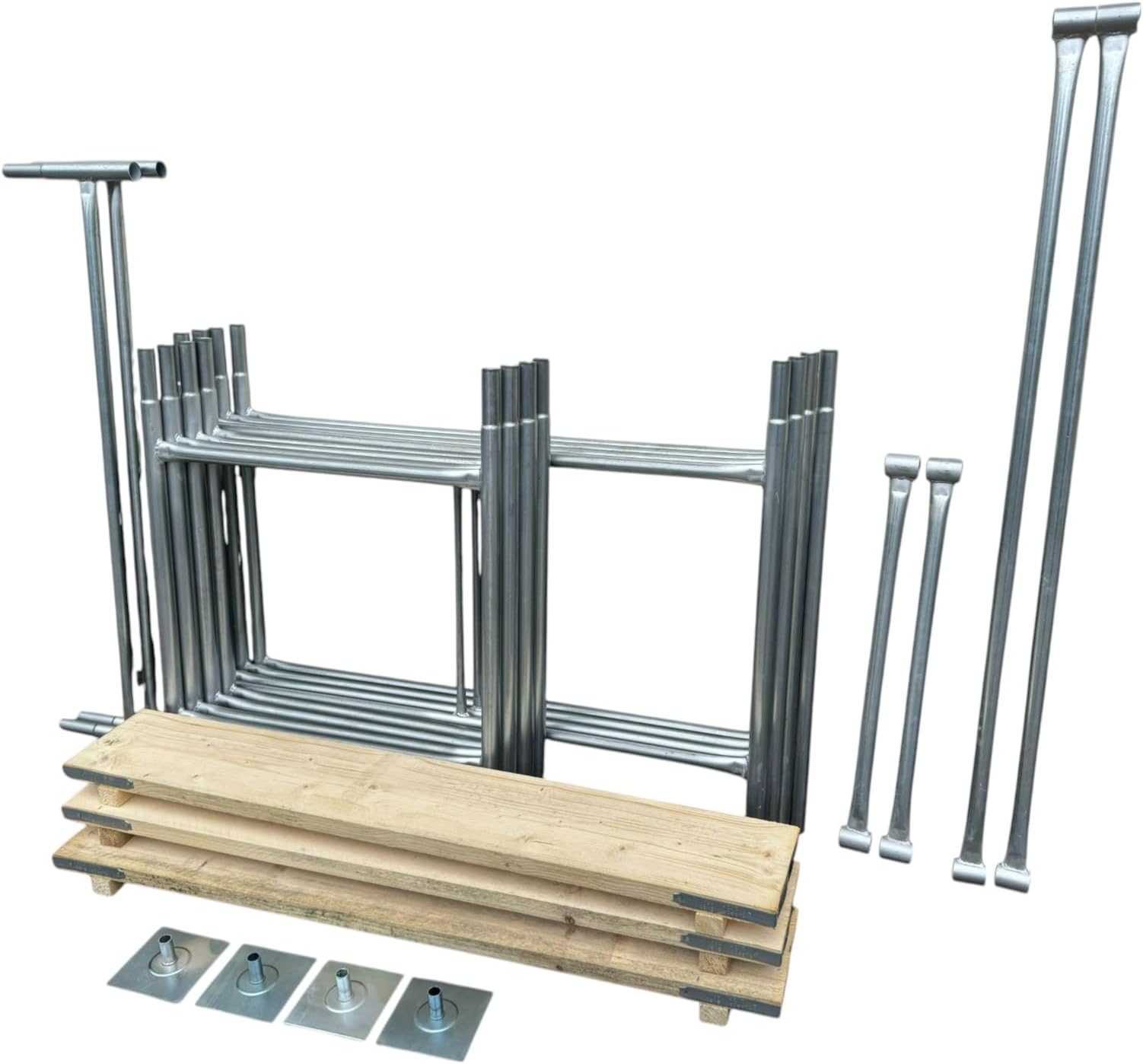 Toptower Classic Scaffolding Tower 4.65m (Working Height) 4' x 2'6" Base Size DIY Galvanised Scaffold Tower Basic Kit with Platform Boards