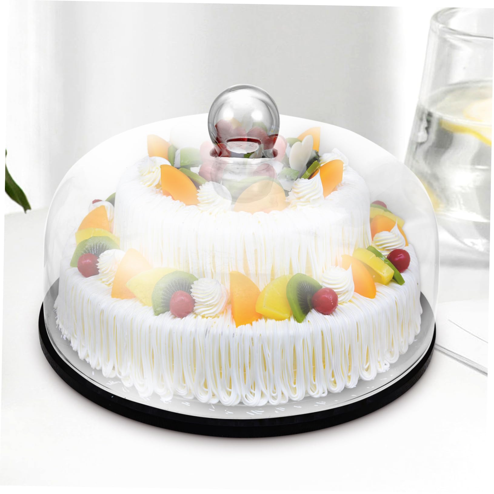 YARNOW Couvercle en Verre à Gâteau Alimentaire Transparent Gâteau De Verre Alimentaire en Verre Cloche De Verre Rond en Verre Désert Cloche Fromage Un Verre l'horloge