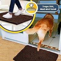 Vista 6 de Muddy Mat Tapete de microfibra absorbente para puertas y mascotas, antideslizante, grueso, lavable, felpilla suave, para cocina, dormitorio