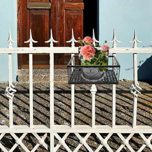 Soporte resistente para macetas de hierro negro exterior TIDTALEO 7
