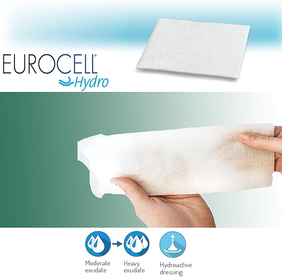 Eurocell Hydro - Carboxymethyl Cellulose CMC Hydrogel Dressing - 4 x 8-5 Pieces