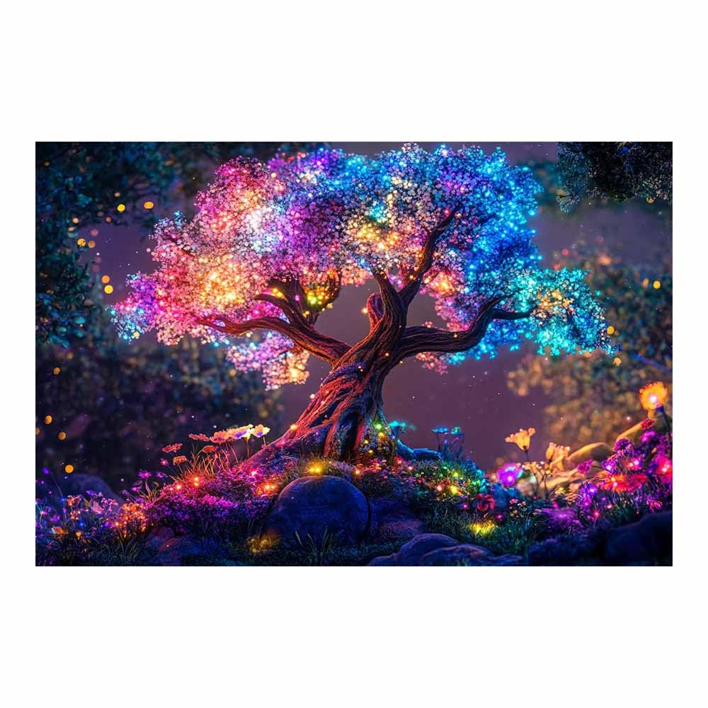 Tableau arbre de vie impression d'art moderne multicolore 60x90 - 7
