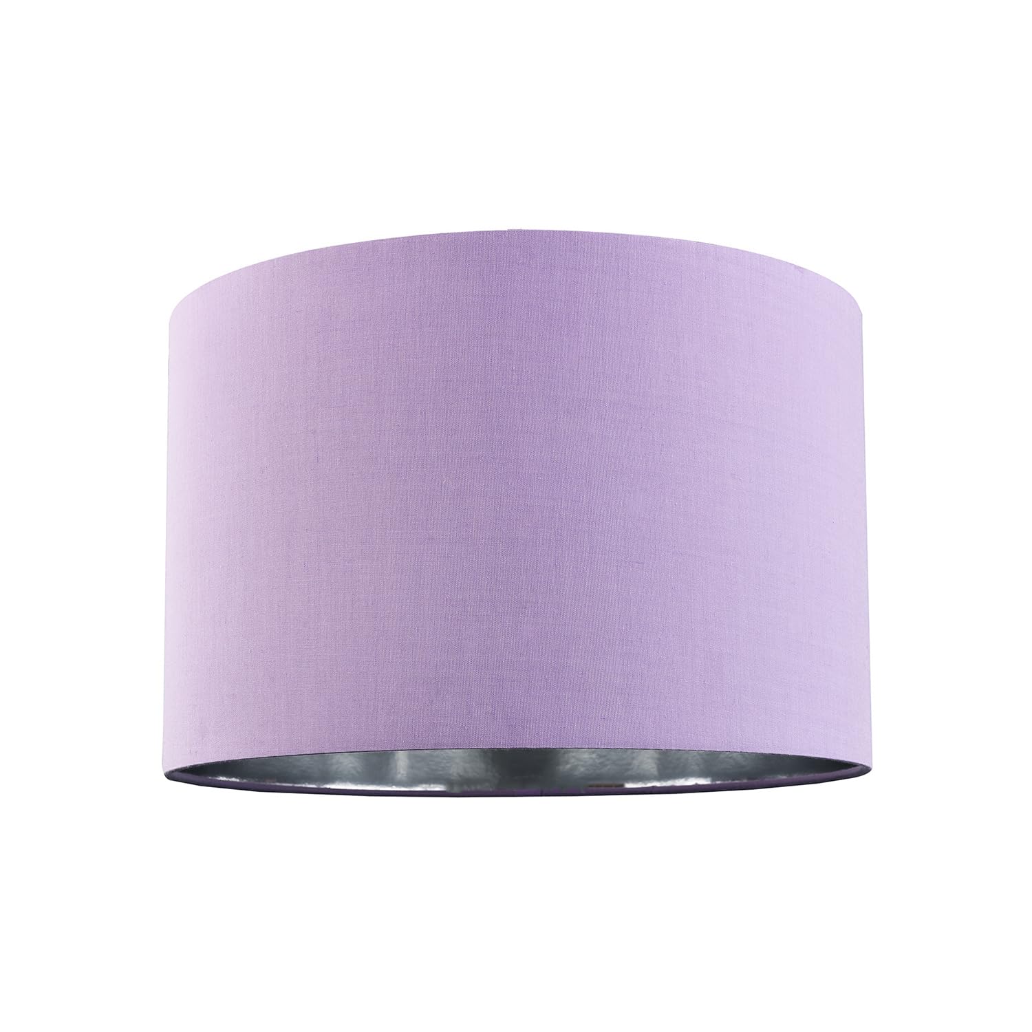 Contemporary and Chic Soft Lilac Cotton 10" Table or Pendant Circular Drum Lamp Shade with Shiny Silver Inner - 60watt Maximum by Happy Homewares โ image 1