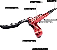 Vista 2 de Cyclon Juego de Frenos de Disco Hidráulicos MTB, Frenos Hidráulicos de Aleación de Aluminio NegroRojo para Bicicleta de Montaña, Freno Hidráulico