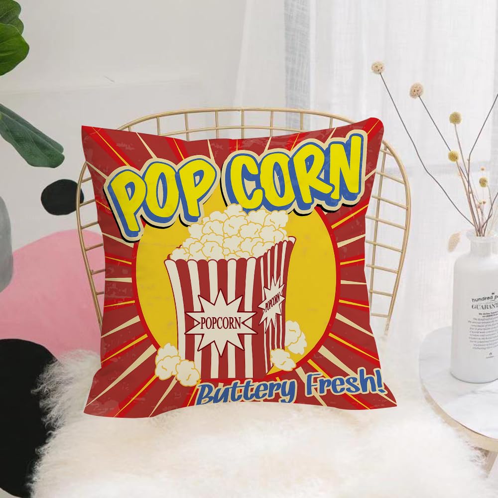 HYOSXW Cushion Cover,Throw Pillow Case Home Decorative for Living Room Bedroom Sofa Chair 16X16 Inch,Popcorn vintage grunge p vector illustration,Pillowcase 40X40cm