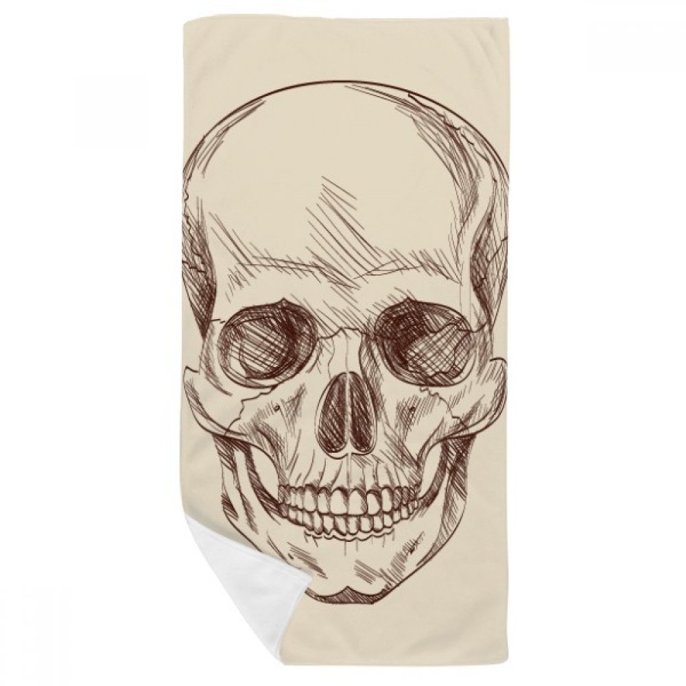 Débarbouillette douce 35x70cm serviette de bain crâne humain imprimé