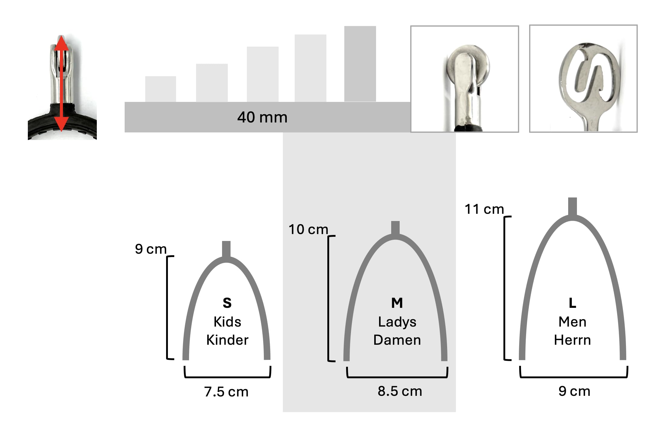 ES1082 METALAB SuperSpur Radsporen mit Soft Räder und Gummi aus hochwertiger Edelstahl Reitsporen Reiten Sporen Spur (M 40 mm - Damen)