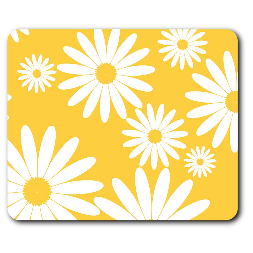 Yellow Daisy Flowers Sunny Mouse Mat Pad Computer PC Laptop Gaming Office Home Desk Accessory Gadget 2441