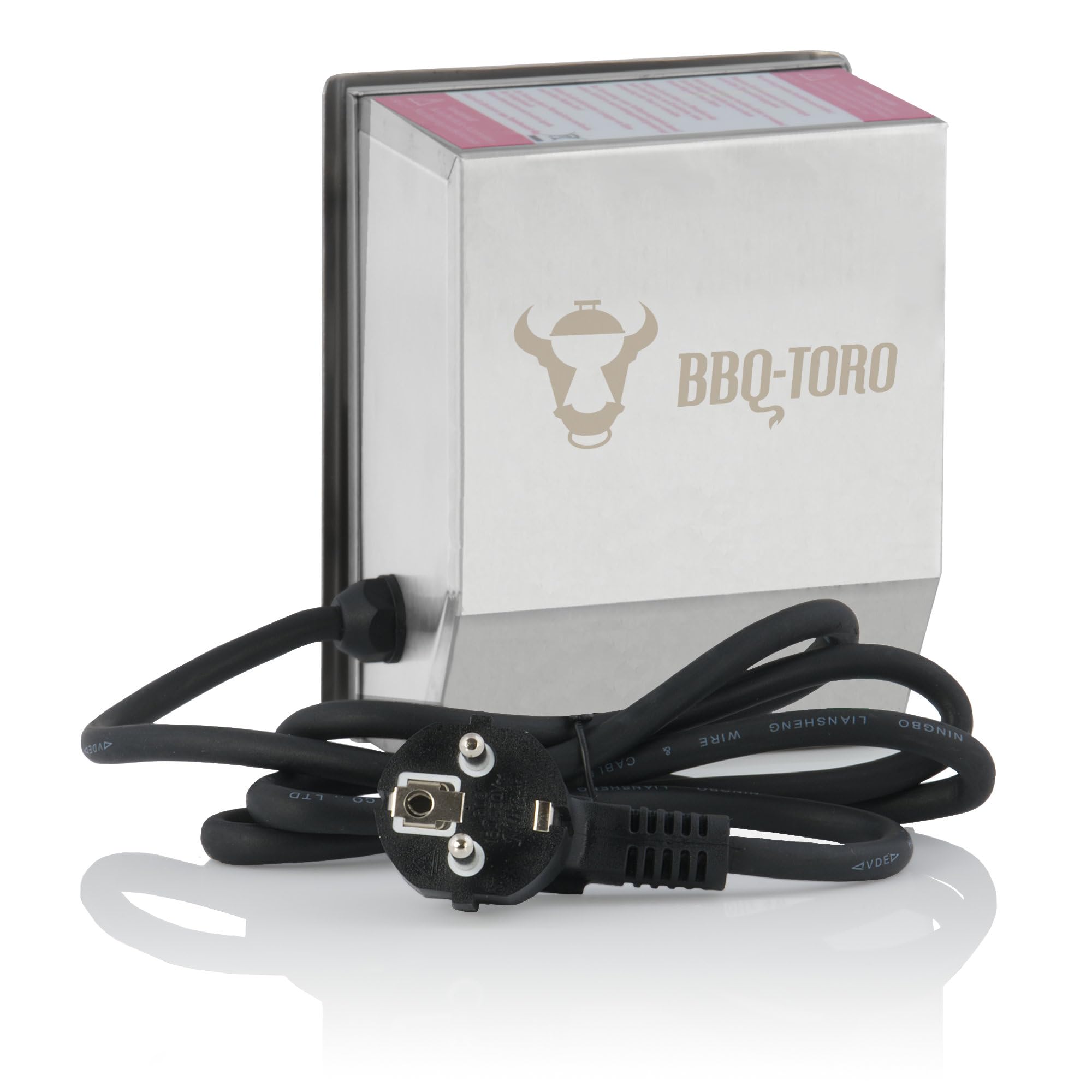 BBQ-TORO Moteur en acier inoxydable pour barbecue, tournebroche, rôtisserie etc. - 2 tr/mim – 50 Hz – 4 W - Support de moteur inclus