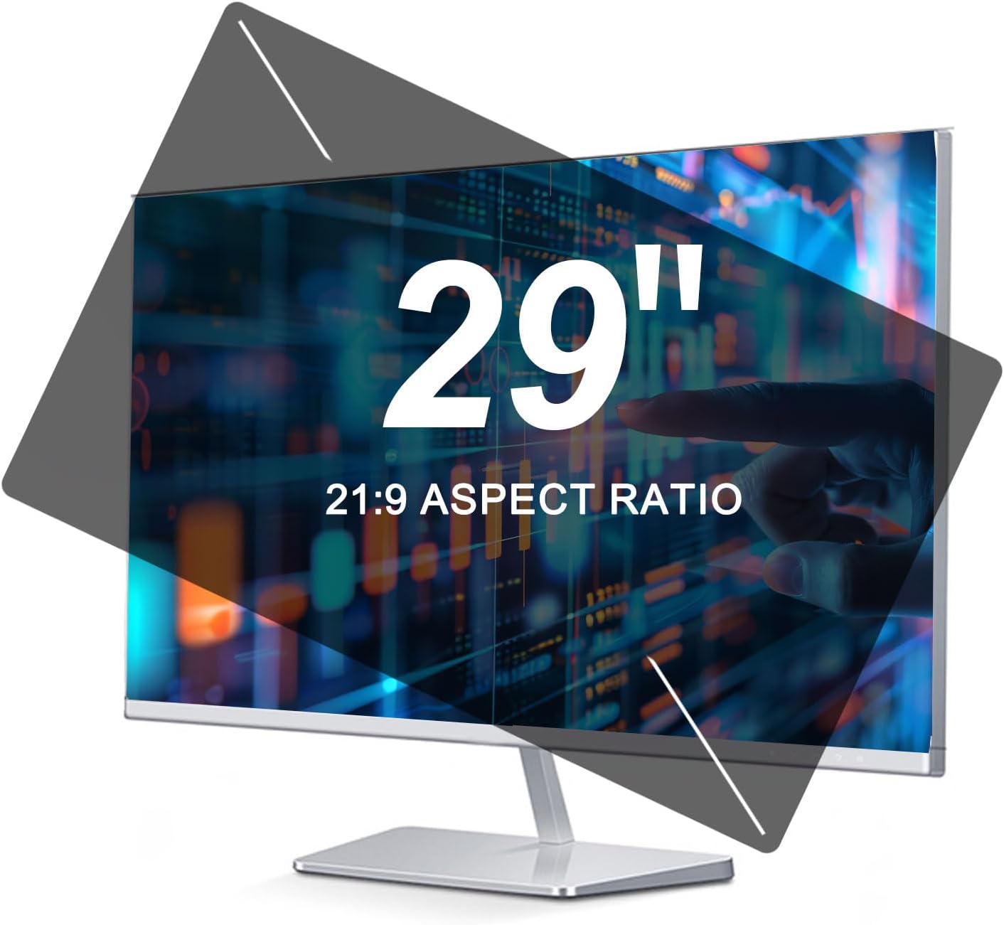 29 Inches Computer Privacy Screen Filter for 21:9 Widescreen Monitor,Anti Blue Light/Anti Glare Eye Protection Protector Film,Removable Anti Spy Data Confidentiality Screen Protector Shield