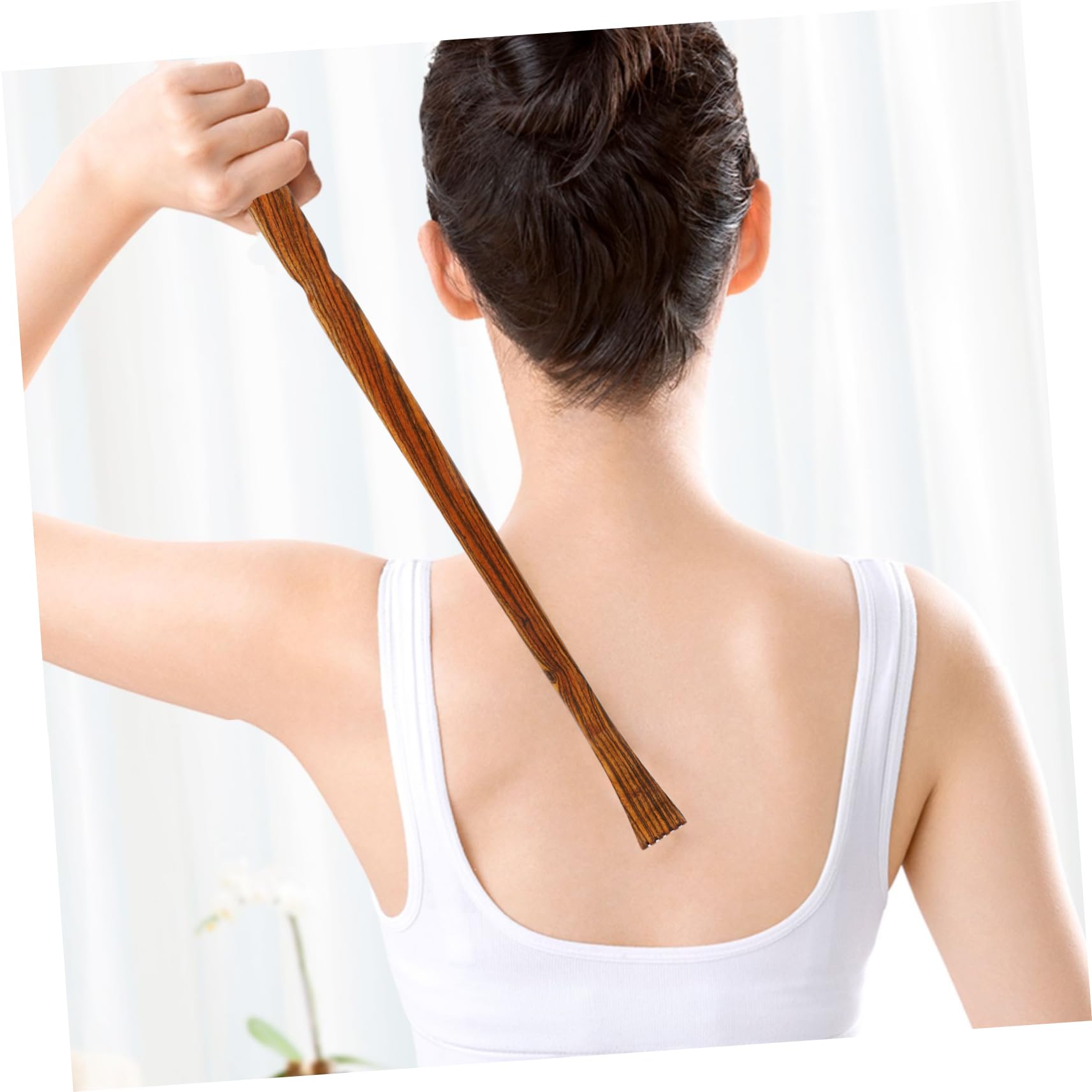 SHERCHPRY 3 Piezas cosquillas rascador de espalda extensible masaje muscular raspador dedos masajeador de palmadas en la espalda conveniente rascador Sándalo Brown