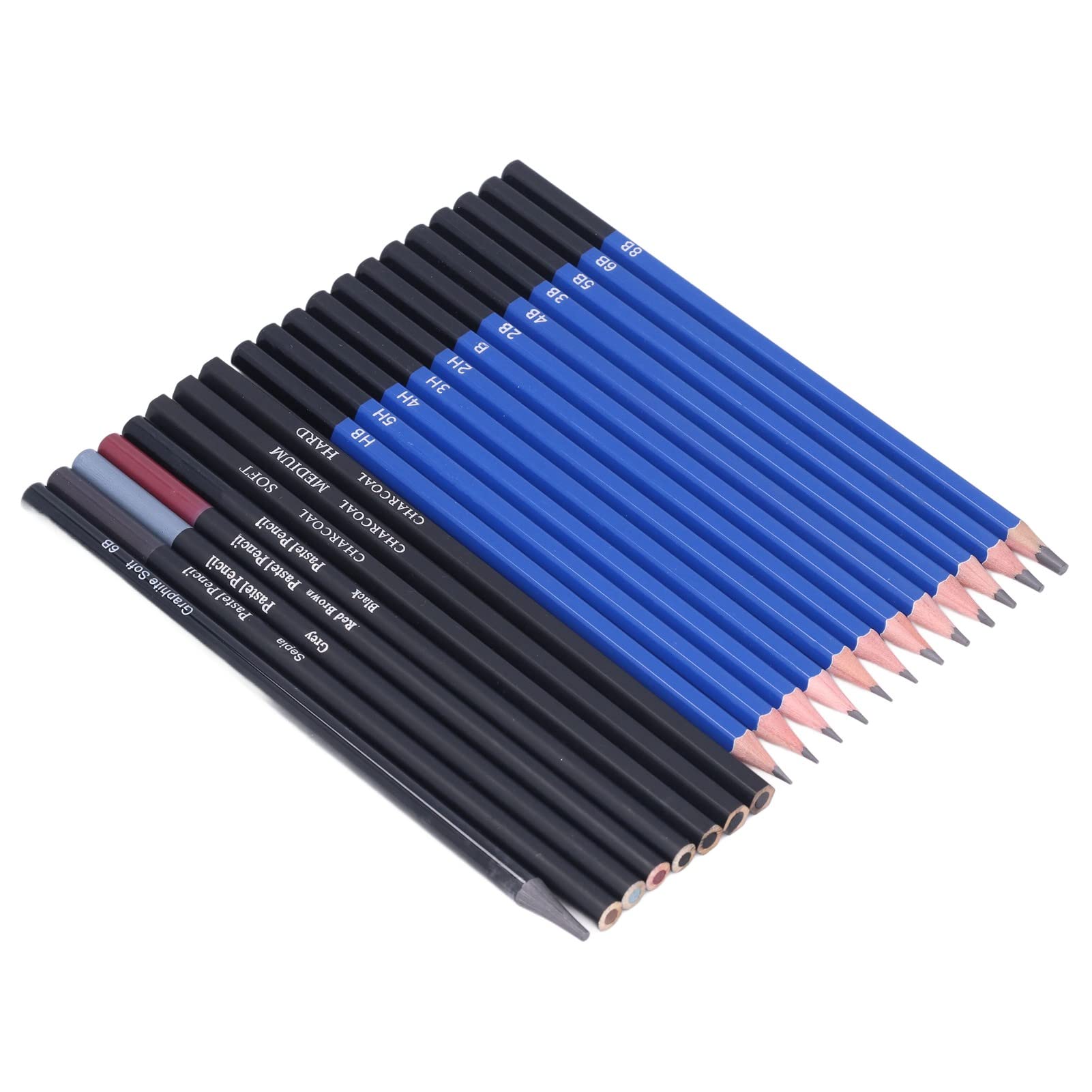 Ensemble de Crayons à Dessin 40 Pièces avec Crayons Graphite et Fusain pour des Créations Artistiques pour la Plupart des Gens, Matériau en Tissu Oxford
