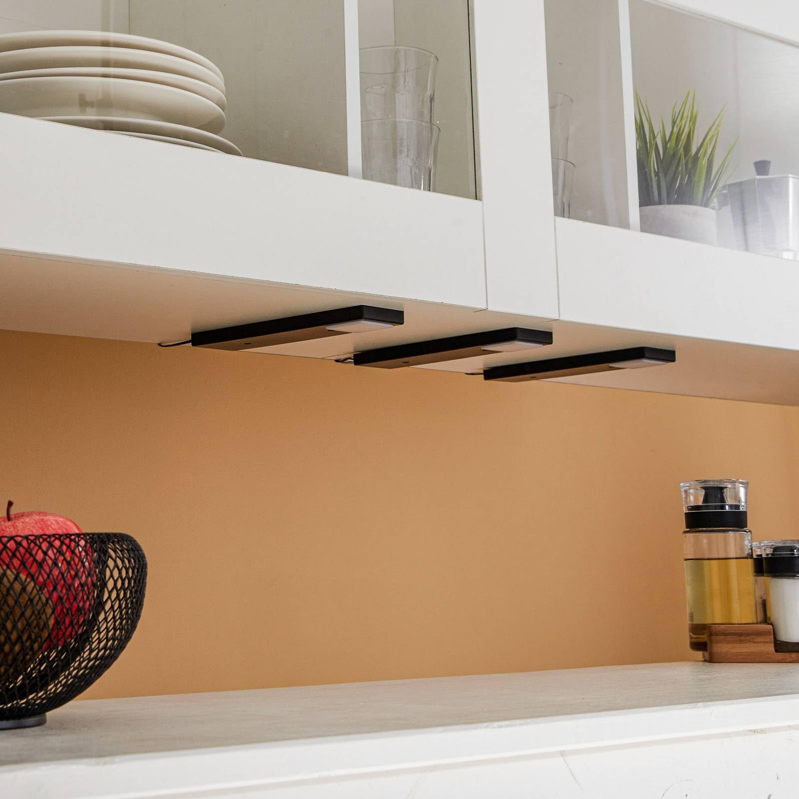 Lindby LED Lampes sous meuble Amaryll (Moderne) en Noir e. a. pour Cuisine (à 3 lampes,), Lampe